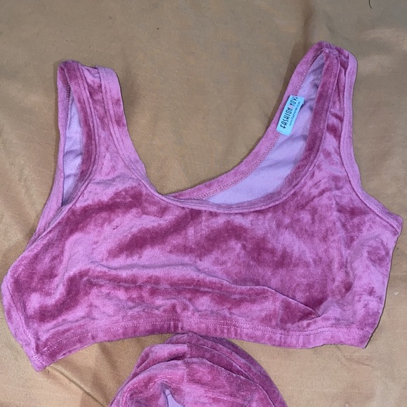 3 piece Velour/Polyester Hoodie Pants set - Picture 4 of 4